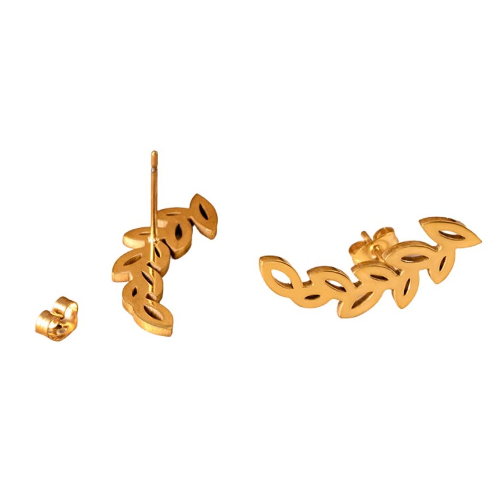 Stainless Steel Leaves Shape Earrings